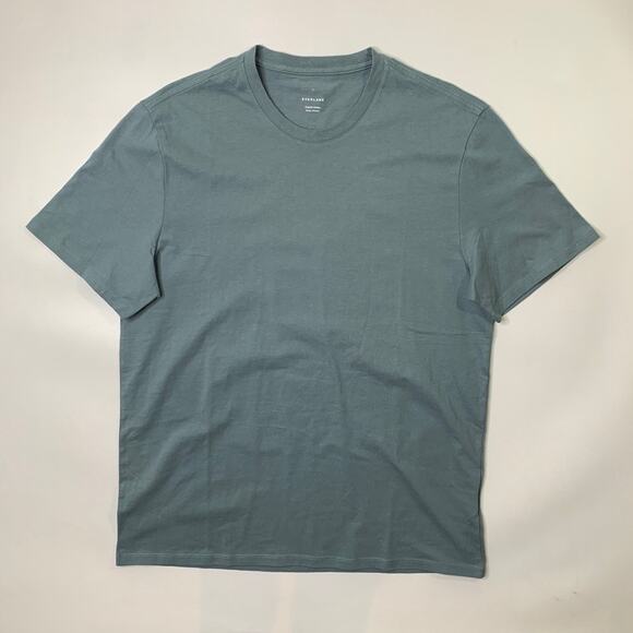 Everlane Shirt Mens L Large Slate Organic Cotton Short Sleeve V Neck Crew Tee - Picture 2 of 8